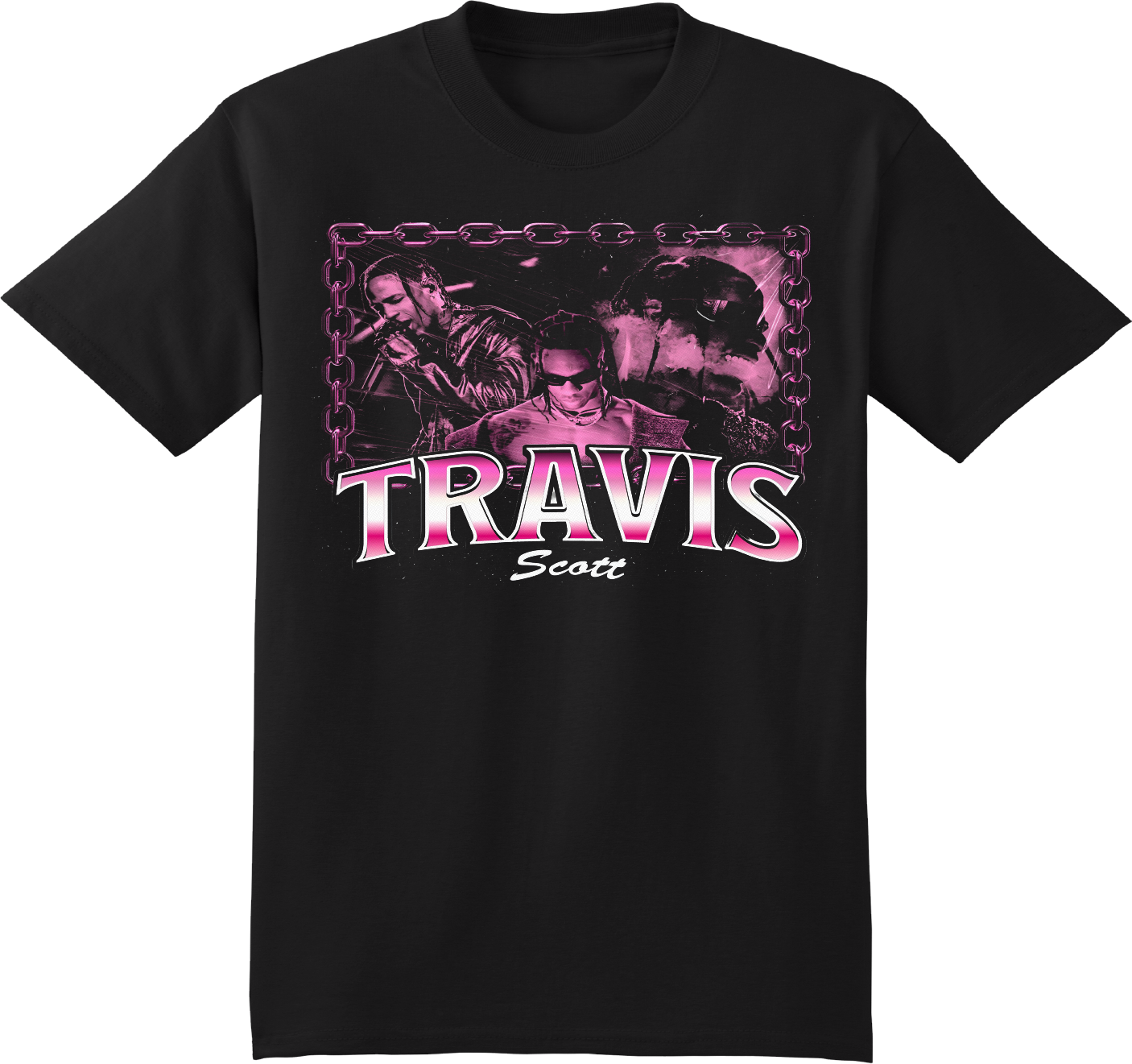 Cactus Utopia Pink Chains Graphic Tee Shirt