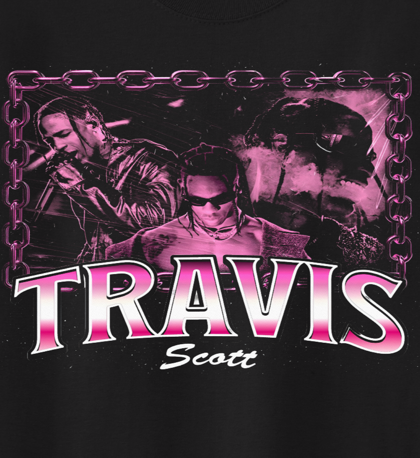 Cactus Utopia Pink Chains Graphic Tee Shirt